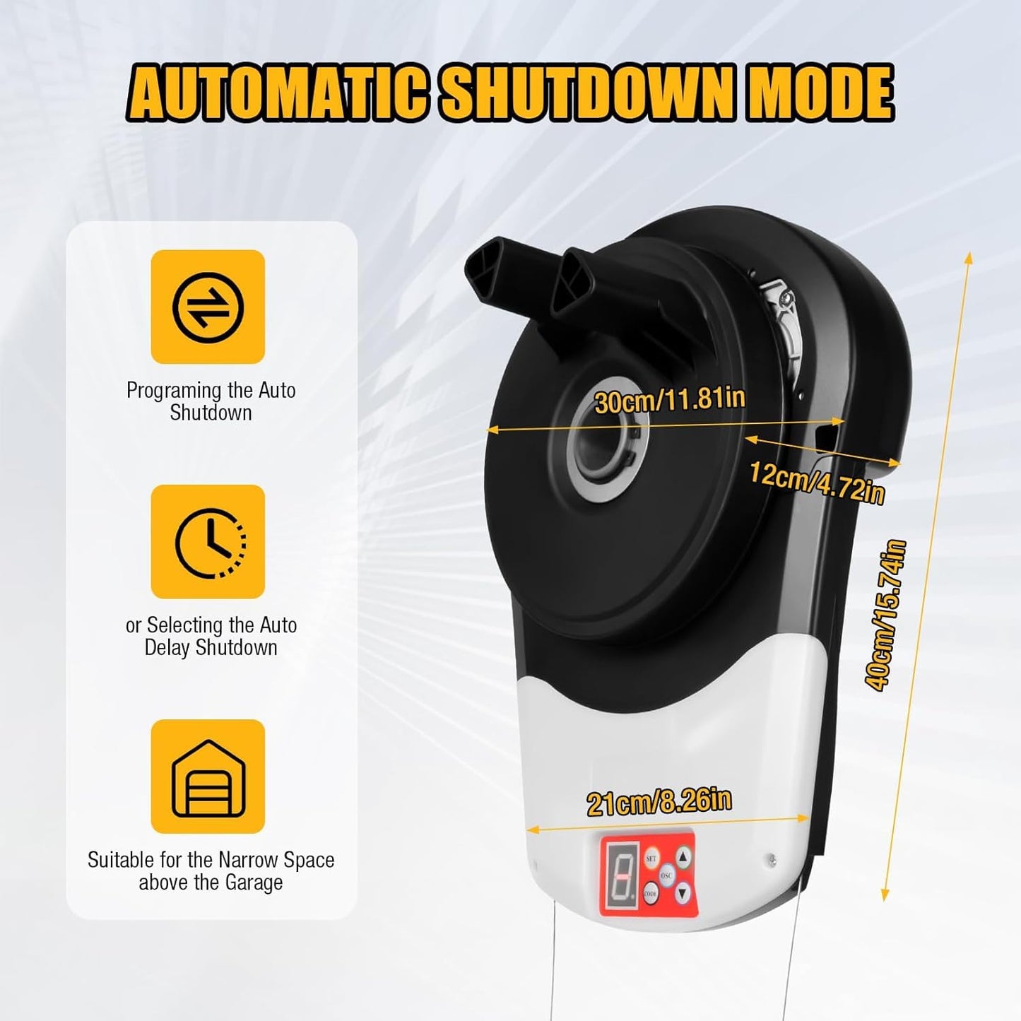 24V DC Roll Up Garage Door Opener, 800N Side Mount Electric Rolling Shutter Motor with 2 Remotes for Garage & Warehouse Doors,Ultra Quiet,Easy Mount