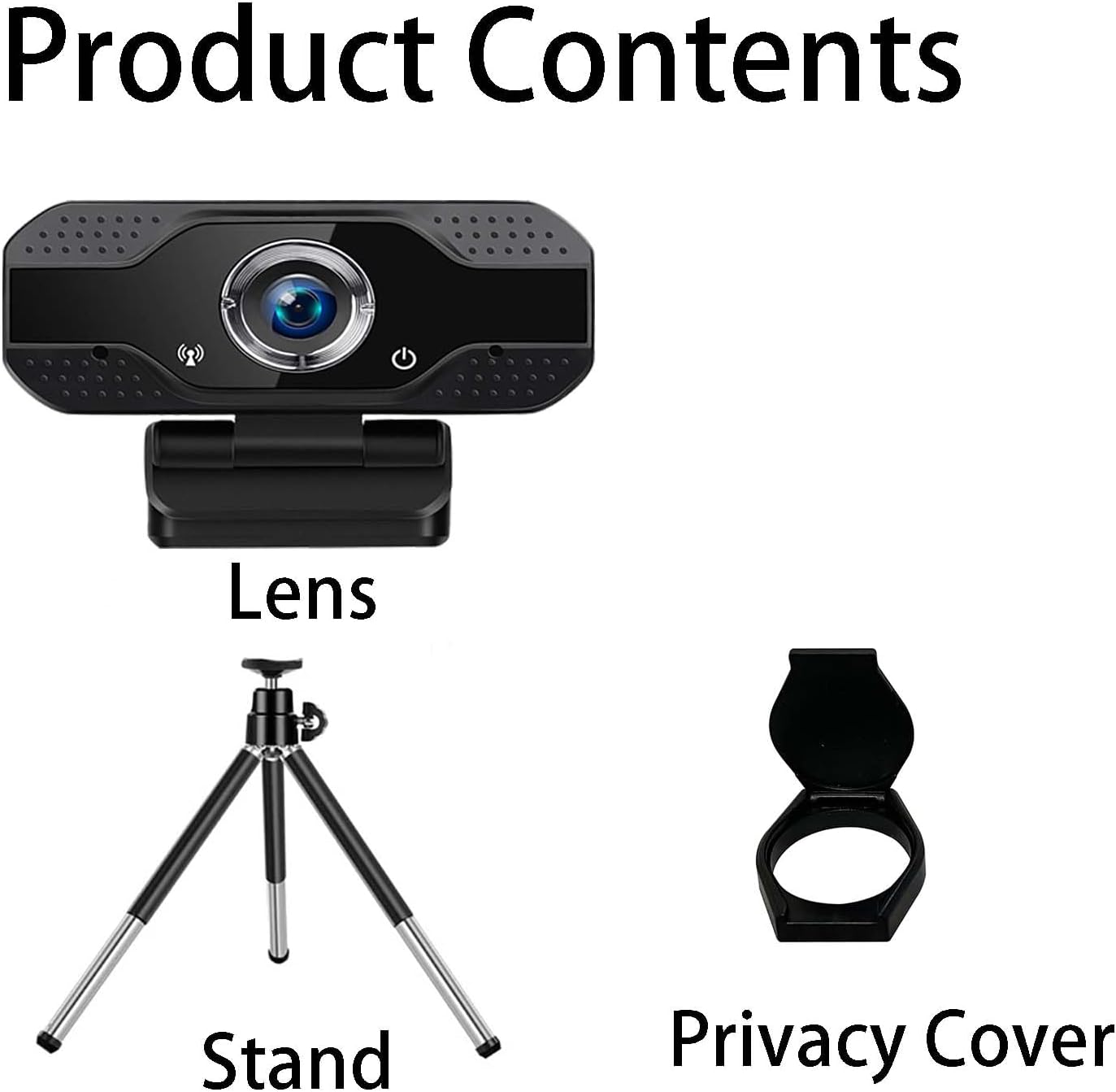 Jinpei 2K JW-05B QHD Webcam with Privacy Cover, Microphone, Web Computer Camera, Plug and Play,for Zoom/Skype/Teams