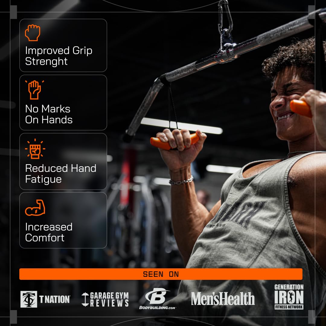 Angles90 Grips - The Original Gym Pull Up Grip Handles | Gym Handles - Lat Pulldown Attachments - Perfect Grips for T-bar Row, Cable Machine, D Handle - Grip Strength Trainer - Gym Equipment - Lat Bar