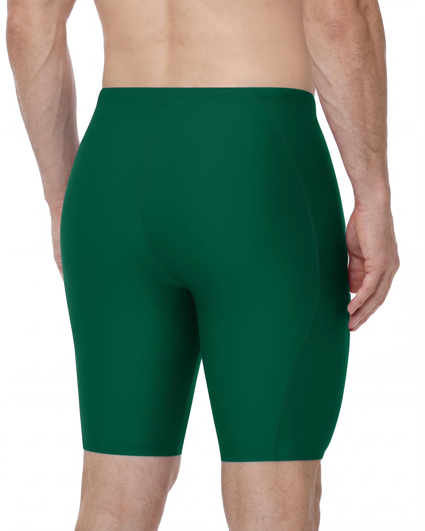 Nukuvara Men's Swim Jammers Competitive Racing Training Swimsuit Quick Dry Athletic Team Compression Swimming Shorts UPF50 Green S