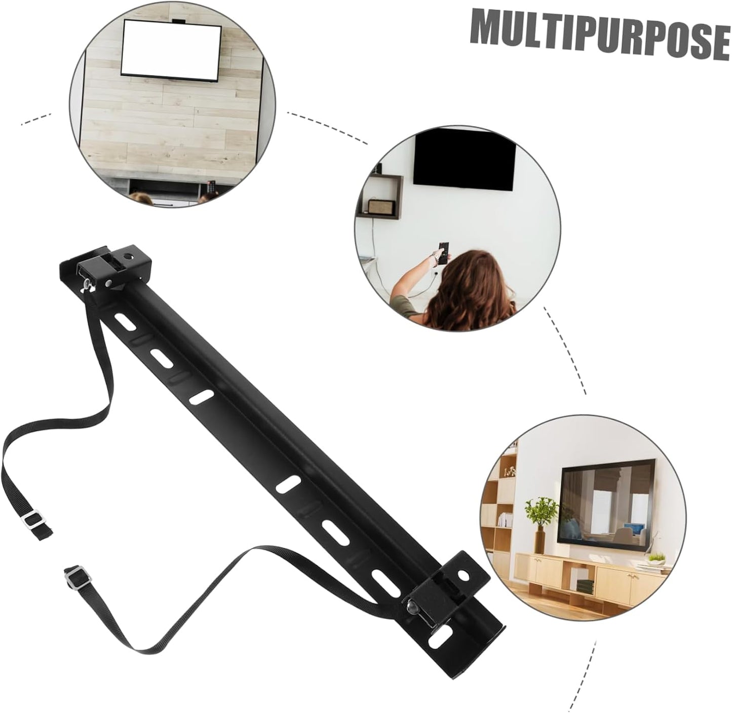 DOITOOL No Drill Rotating TV Wall Mount for Easy Installation