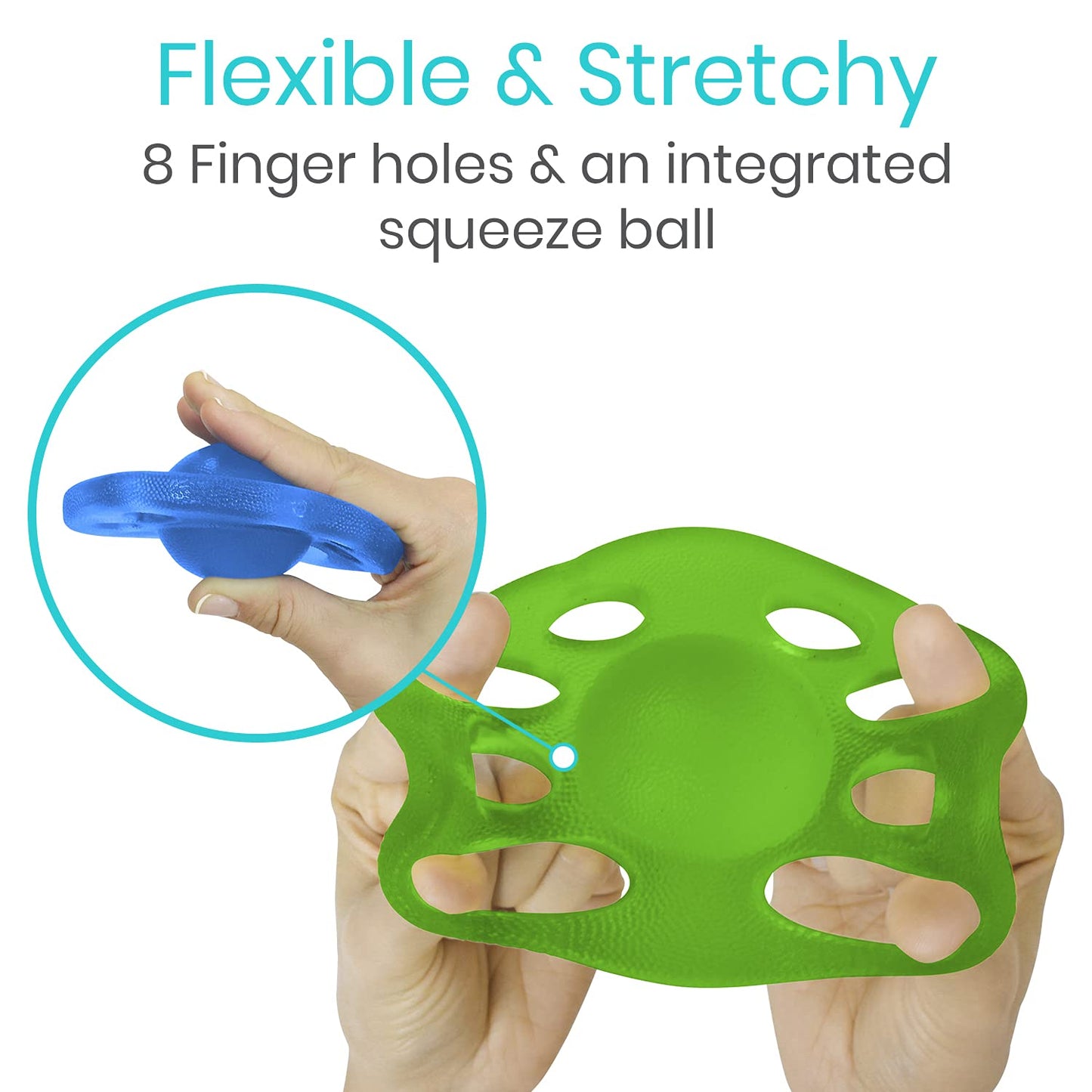 Vive Finger Exerciser Strengthener (3 Pack) - Hand Therapy Equipment for Grip Strength - Extensor Forearm Trainer Kit - Occupational Stretcher Balls for Fingers, Arthritis, Carpal Tunnel, Guitar