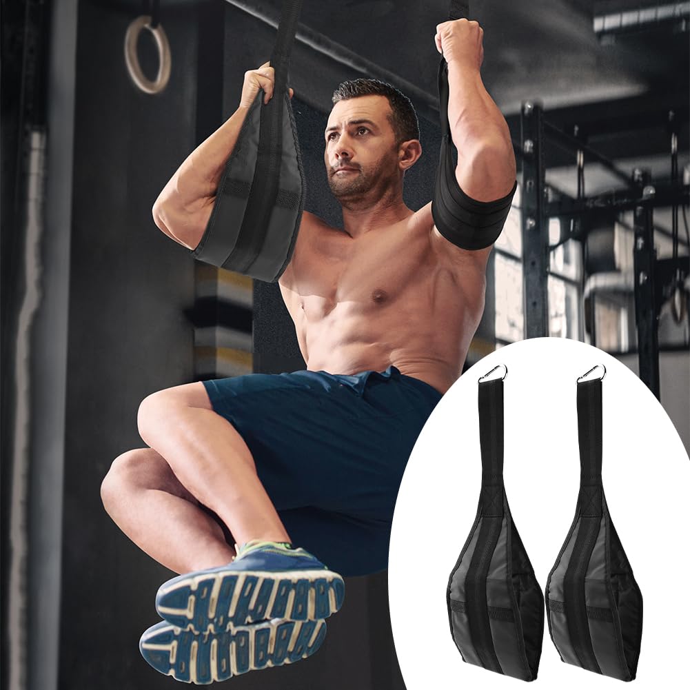 Hanging Ab Straps for Pull Up Bar, Abdominal Muscle Building Padded Arm Support Slings, Ab Sling Straps for Training Knee and Leg Raises, Ab Workout Equipment