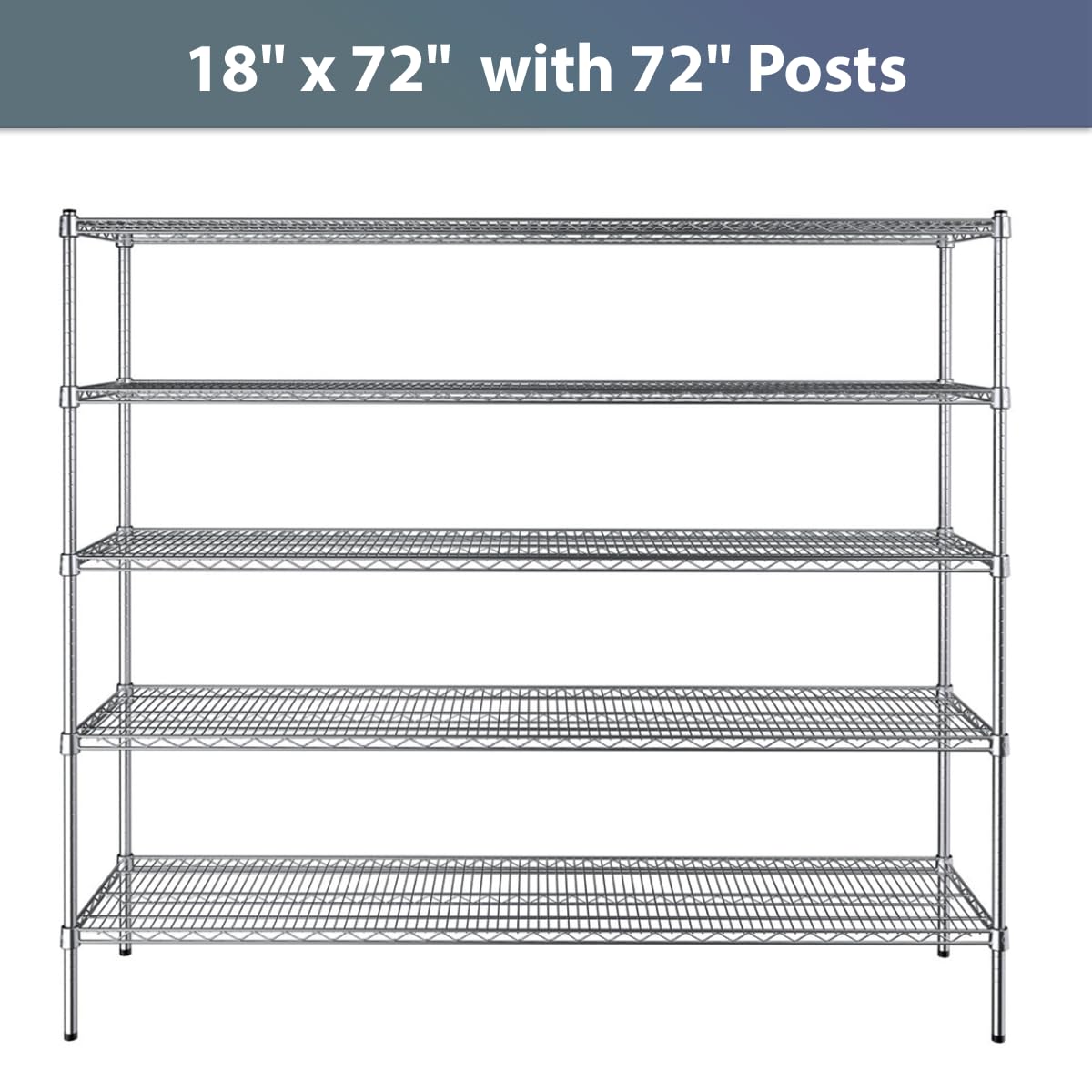 Zedfire 18" x 72" NSF Chrome 5-Shelf Kit with 72" Posts and 4" Casters, Commercial Storage Rack Unit, Heavy Duty Storage Shelving, Mobile Wire Shelving Kit, Adjustable Rack Strong Steel
