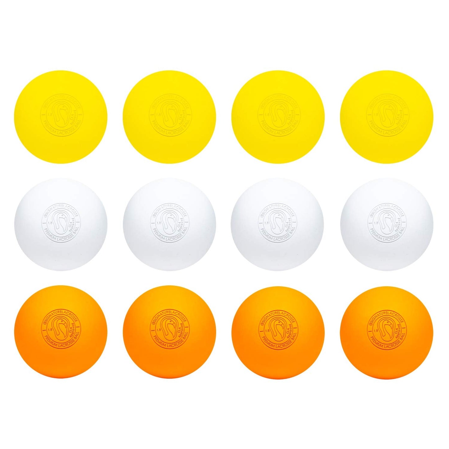 Signature Lacrosse Ball Set - Packs of 2, 4, 8, 12, and 100 - No Chemical Smell Massage Balls, Myofascial Release Tools, Back Roller, Muscle Knot Remover