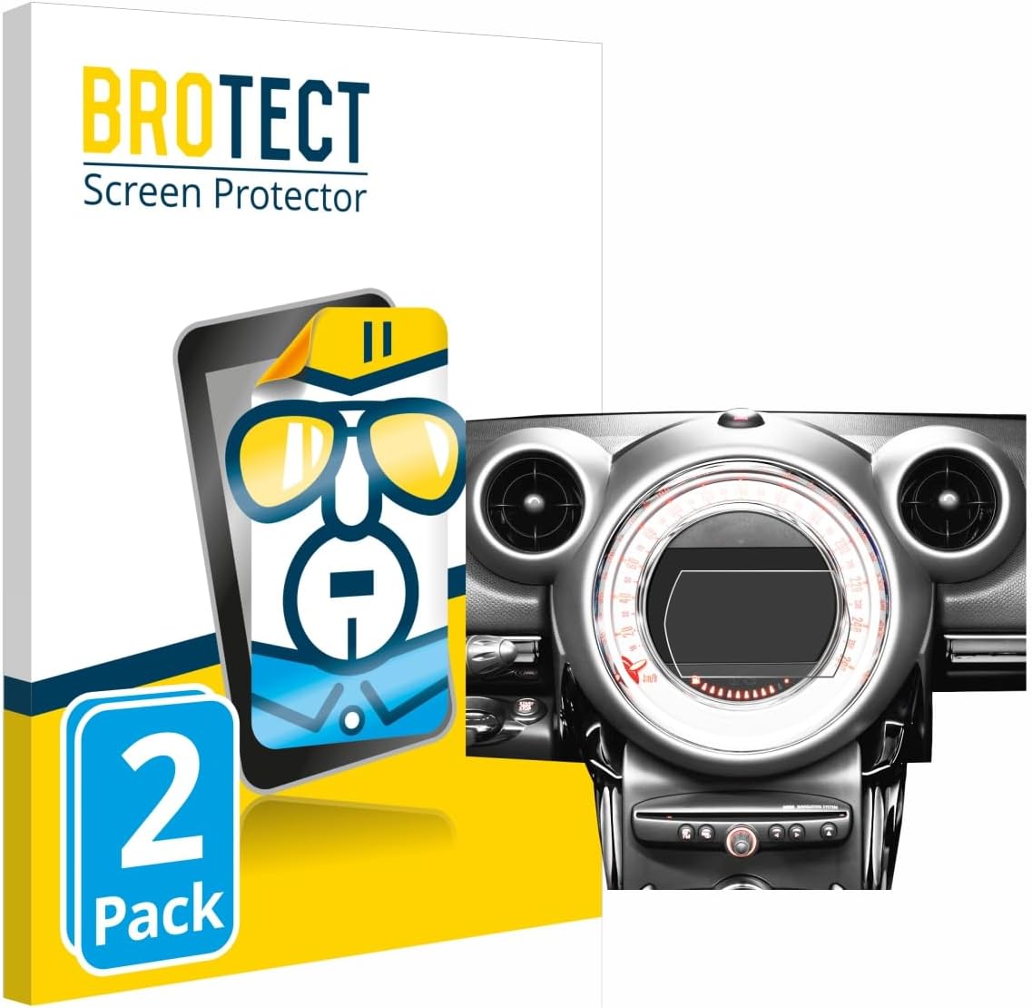 brotect 2-Pack Countryman R60 2010-2016 Screen Protector compatible with Mini Infotainment System - HD-Clear Protection