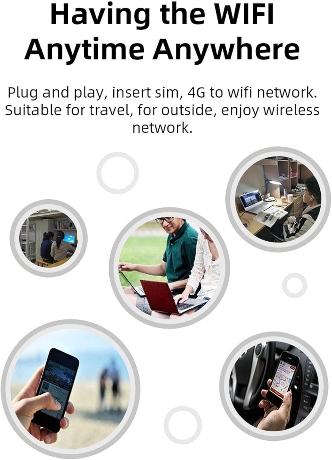 VBESTLIFE 4G 150Mbps 8 LTE USB WiFi Dongle, Mobile Hotspot Router, High Speed Users Sharing Portable Modem Device