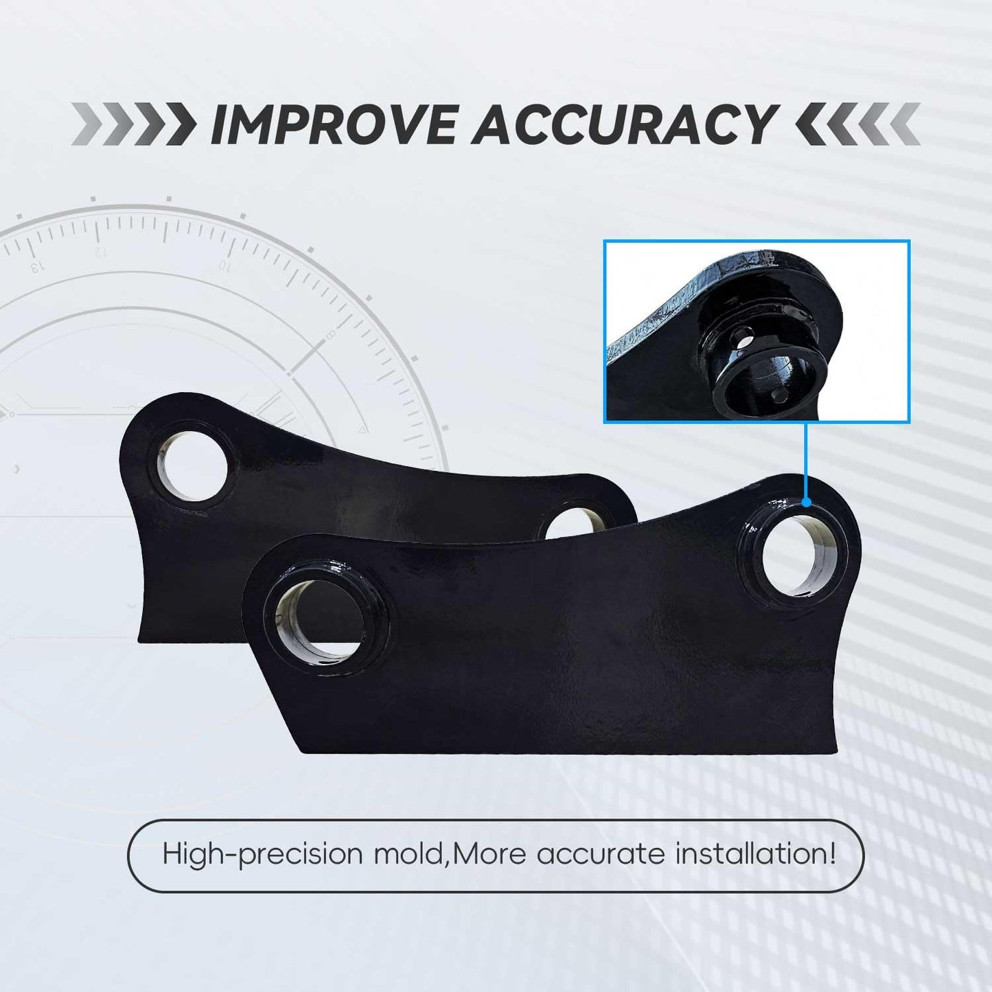 A Pair Bucket Attachment Ear Weld on 50mm 12“ C-C for Caterpillar Cat 307 308 309 Mini Excavator