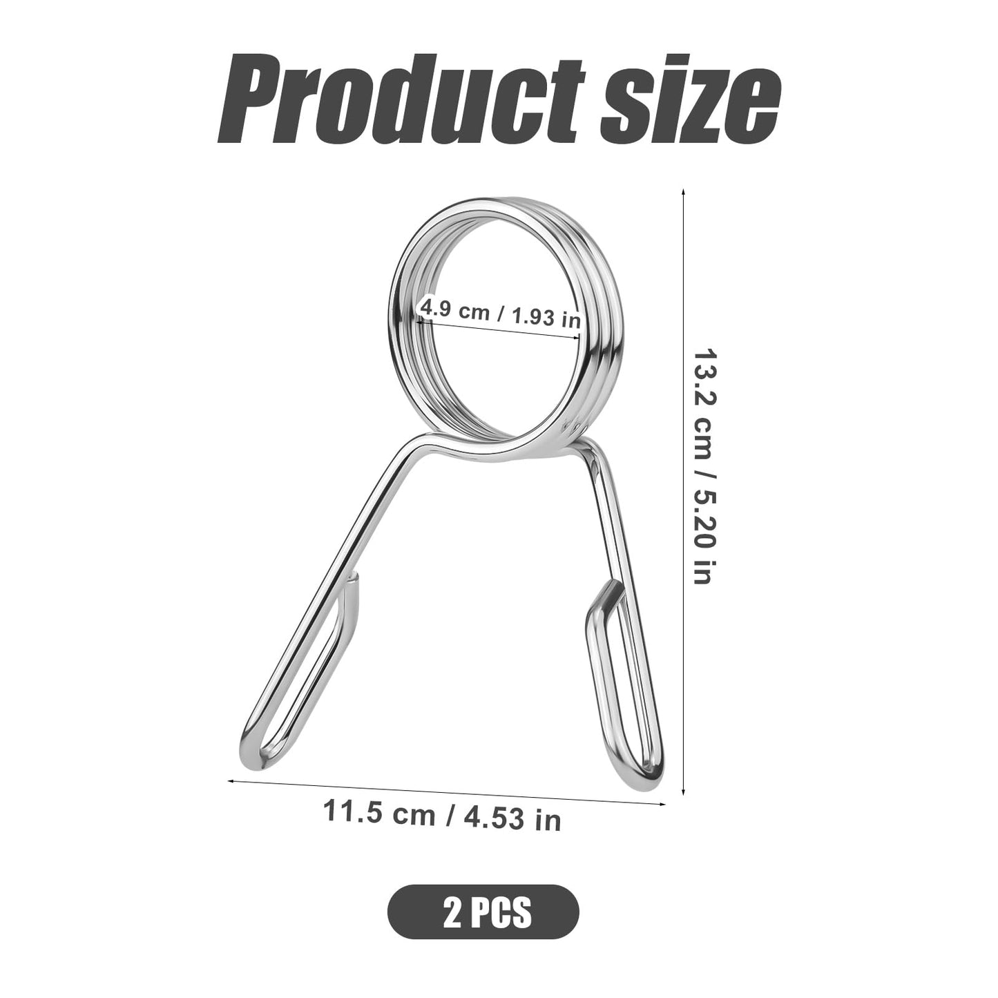 PEUTIER Barbell Clamps, 2 Inch Stainless Steel Barbell Weight Clips Fitness Bar Collars Weight Lifting Dumbbell Weight Bar Clamps for Gym Equipment Strength Training Accessories