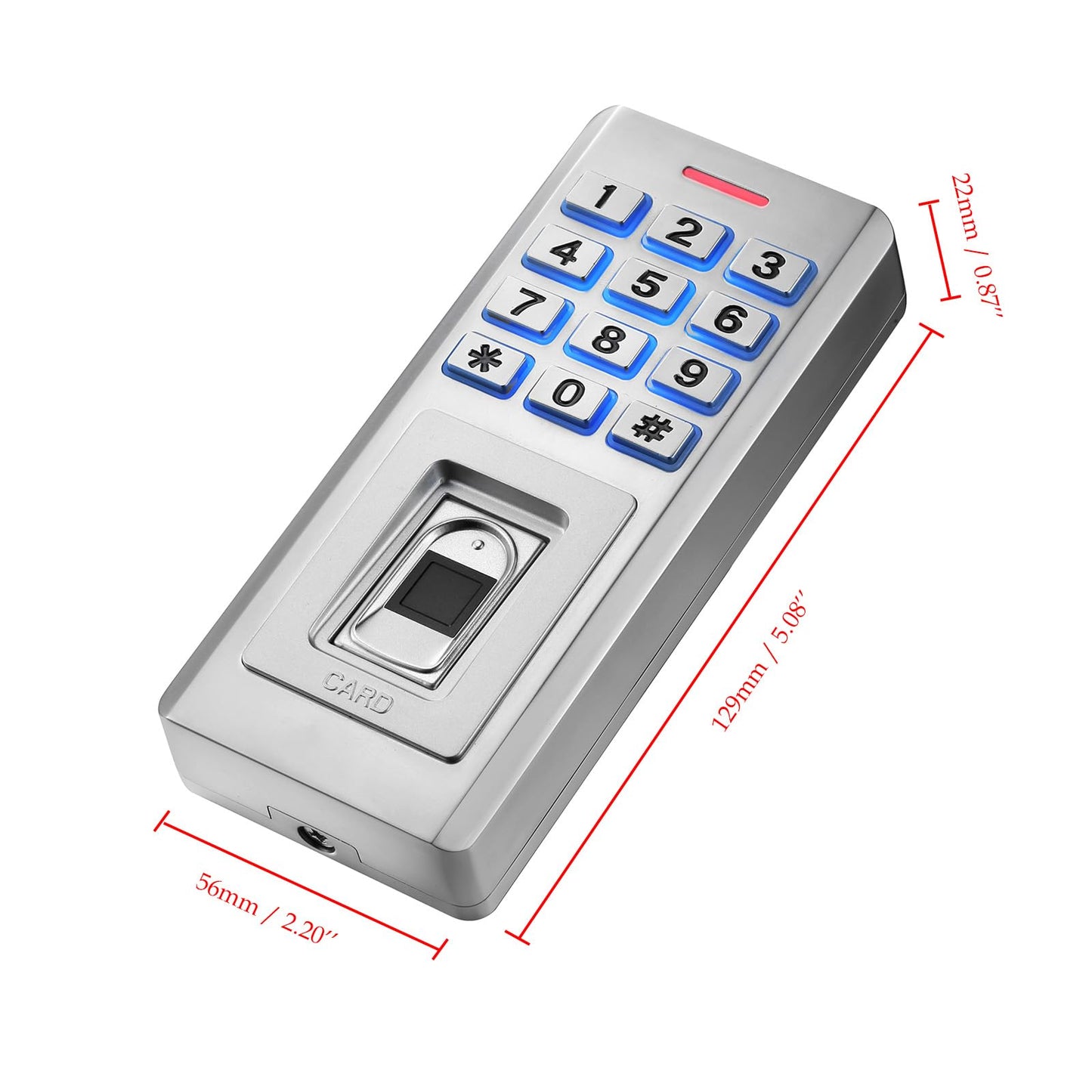 Door Access Control System Kit, IP68 Waterproof Keypad Door Access Device with 280KG/600lbs Magnetic Lock, Fingerprint + Password + RFID 125KHz ID Card Reader, Metal Exit Button