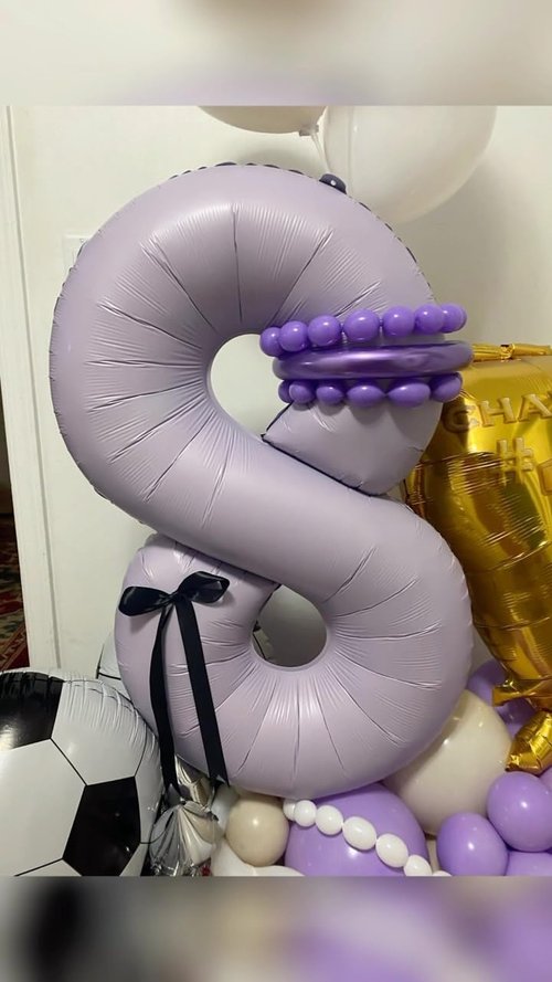 Lilac 6 Balloon - 40 Inch Number 6 Balloon for Birthday Decorations | Lavender Party Supplies