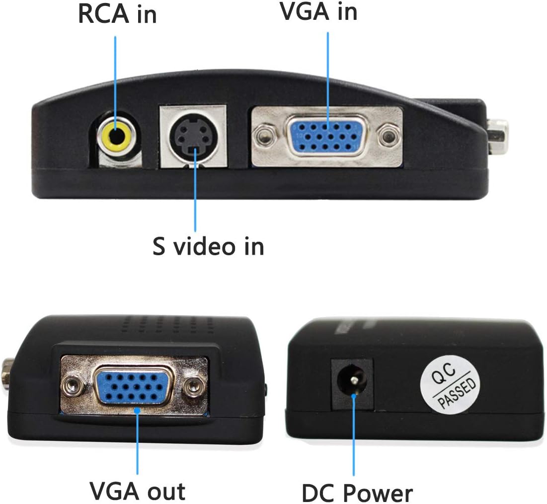 Wiistar Setup S-Video to VGA Video Converter Box for Easy
