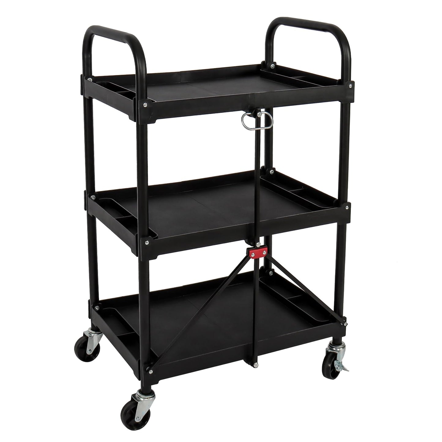 LEADALLWAY Platform Truck Large Size 880lbs 35.8x24x34.3inches Yellow with 2 Rope+Collapsible Service Cart