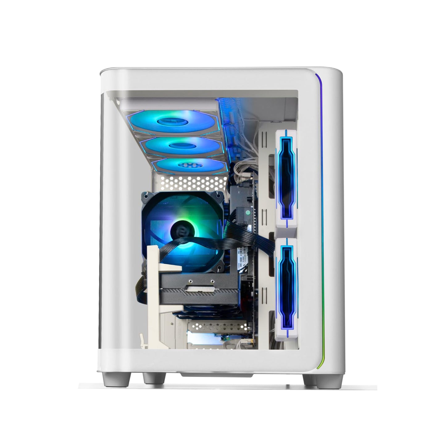 LXZ Gaming PC Core i7-14700F PC Computer, RTX 5060 8G, 16G DDR5 RAM, 1TB NVME 3.0 SSD, Prebuilt Gaming Desktop, VR Ready Tower Computer for Home and Office (White)