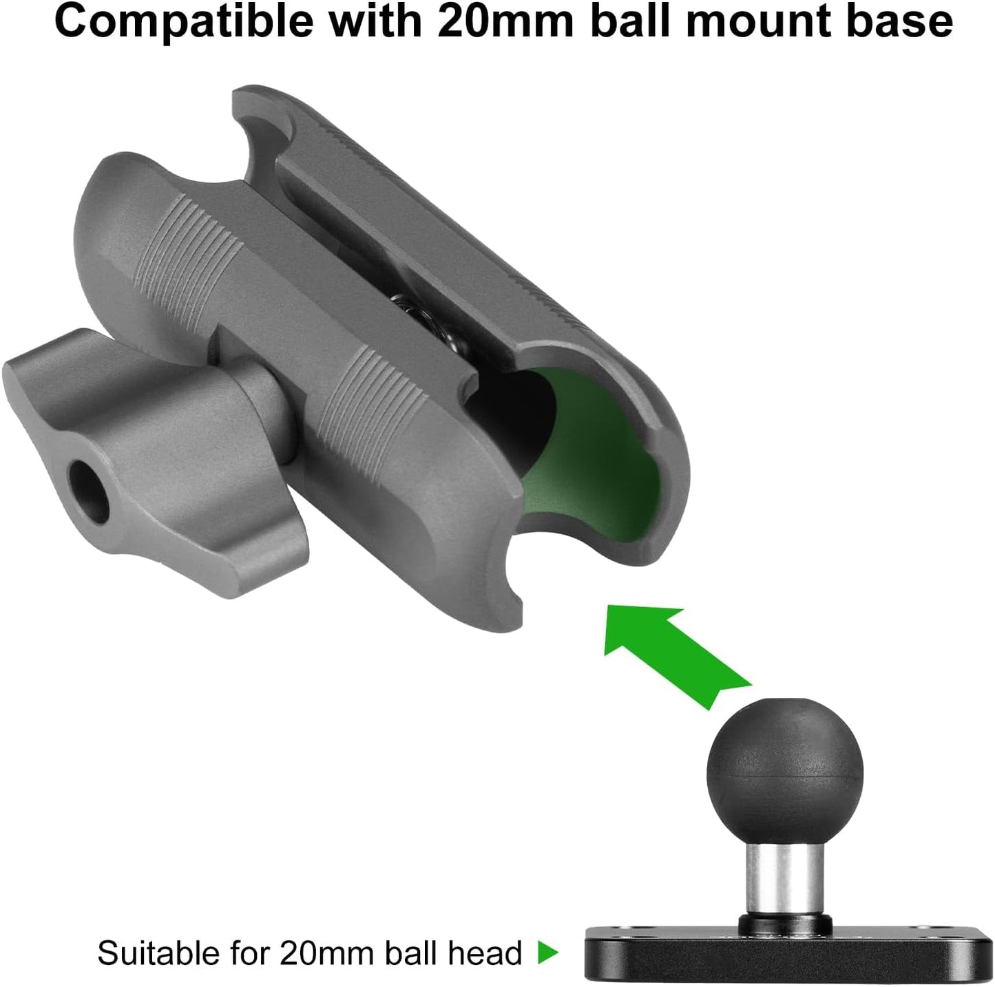 4-Hole 20mm (0.787 inches) 20mm FANAUE Aluminum AMPS Base Mount with Mounting Ball for Ball Mount arm