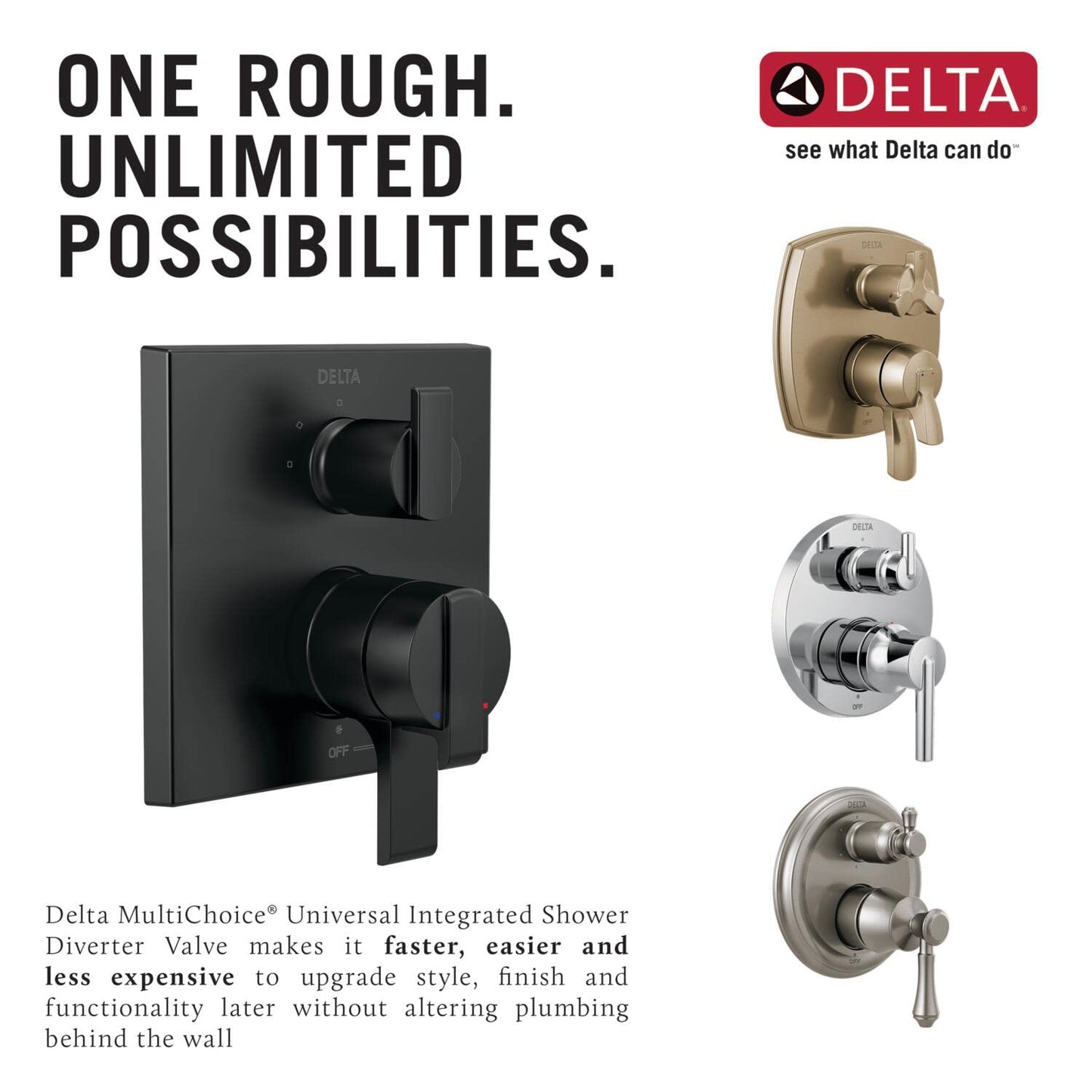DELTA FAUCET Other MultiChoice Universal Integrated Shower Diverter Rough Universal Inlets/Outlets, Champagne Bronze
