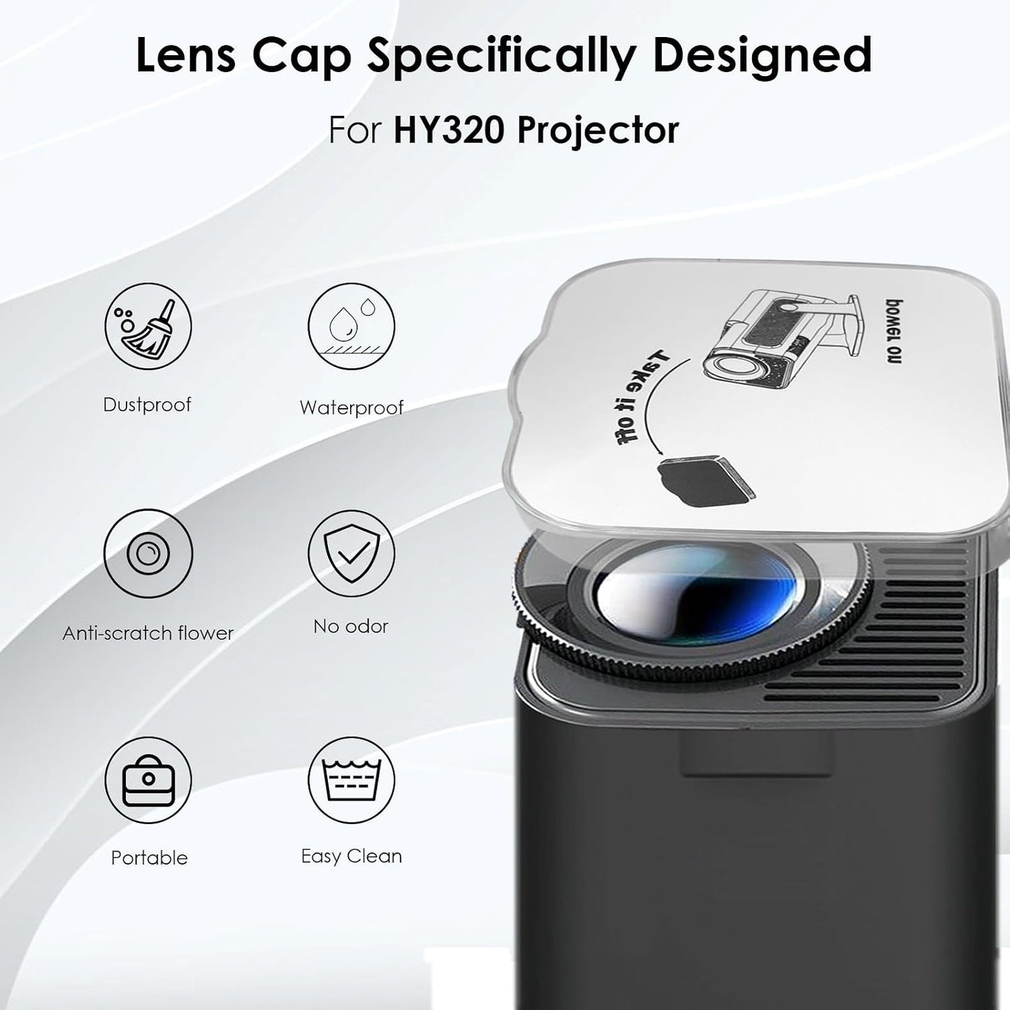 DUPULEE HY320 Projector Lens Protector Cover | Dustproof & Anti-Scratch Protection | Easy Install & Case-Friendly