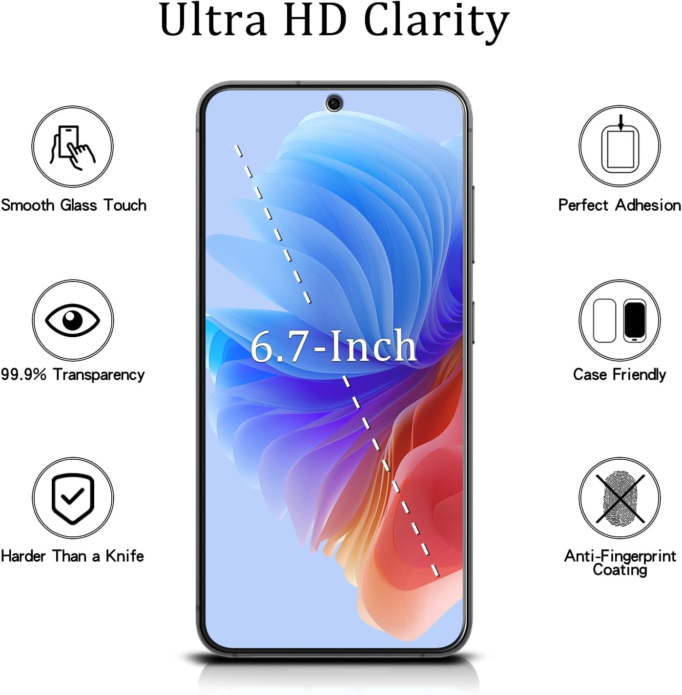 [2-Pack S24 5G 9H MAYtobe Designed for Samsung Galaxy FE Screen Protector Tempered Glass, Hardness, Anti Scratch, Easy