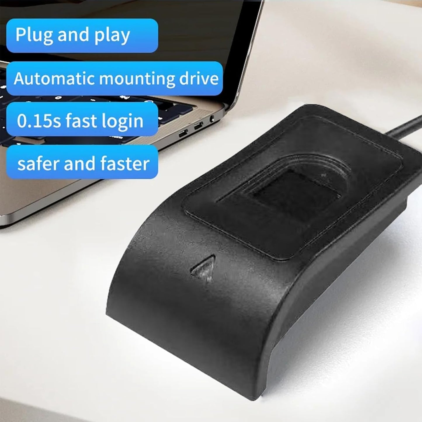 Treamvp 10 508DPI USB Fingerprint Reader for Windows Hello, Biometric Fingerprint Scanner, High Security Password Free