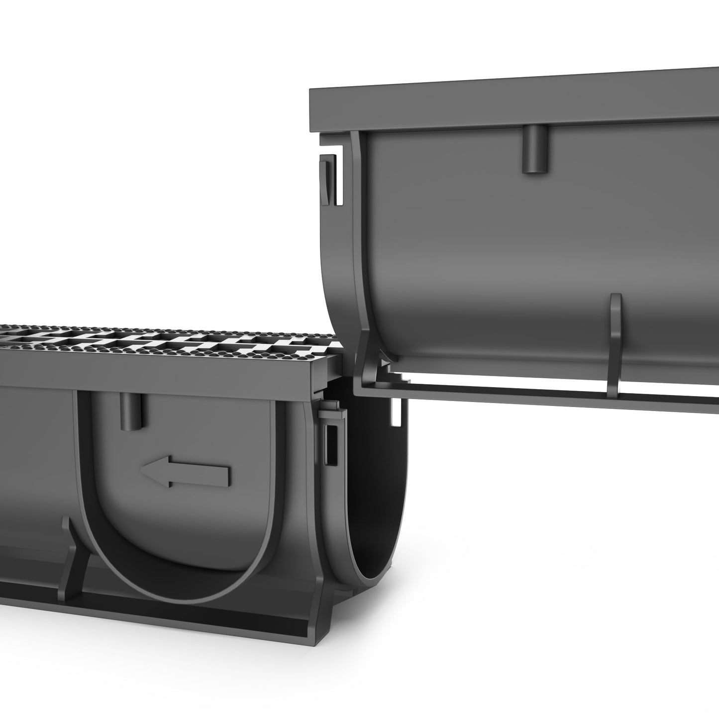 Vodaland - 3 Inch Trench Drain System with Outlet! - Black (3)