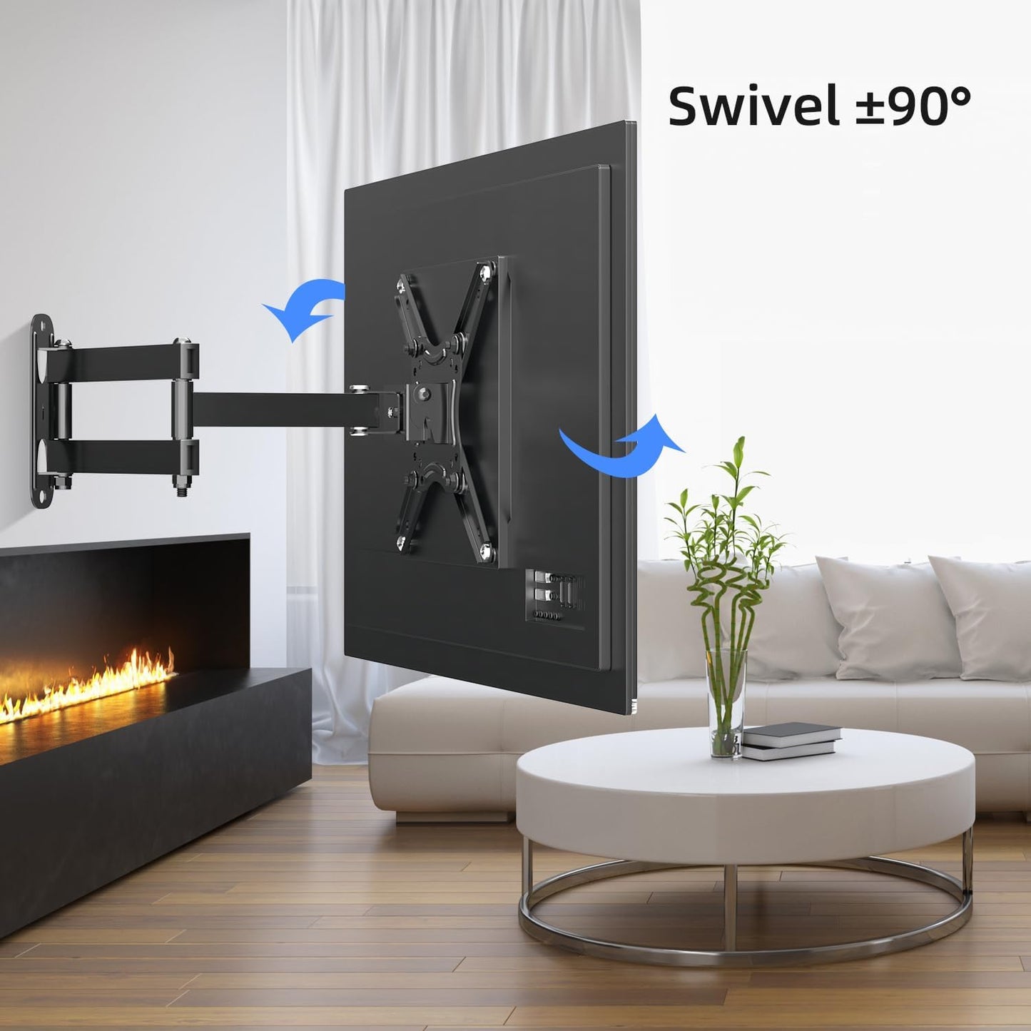 suptek 13-42 Inch 200x200mm 44lbs, MA1345 Full Motion TV Monitor Wall Mount for Most LED LCD Flat Curved Screen TVs