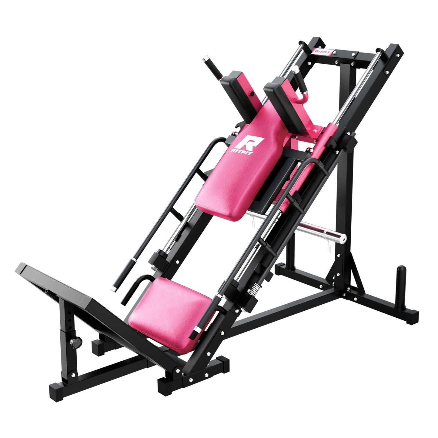 RitFit Leg Press Hack Squat Machine, Professional Adjustable Leg Press Machine for Home Gym with Linear Bearing, Full Lower Body Workout with Weight Storage
