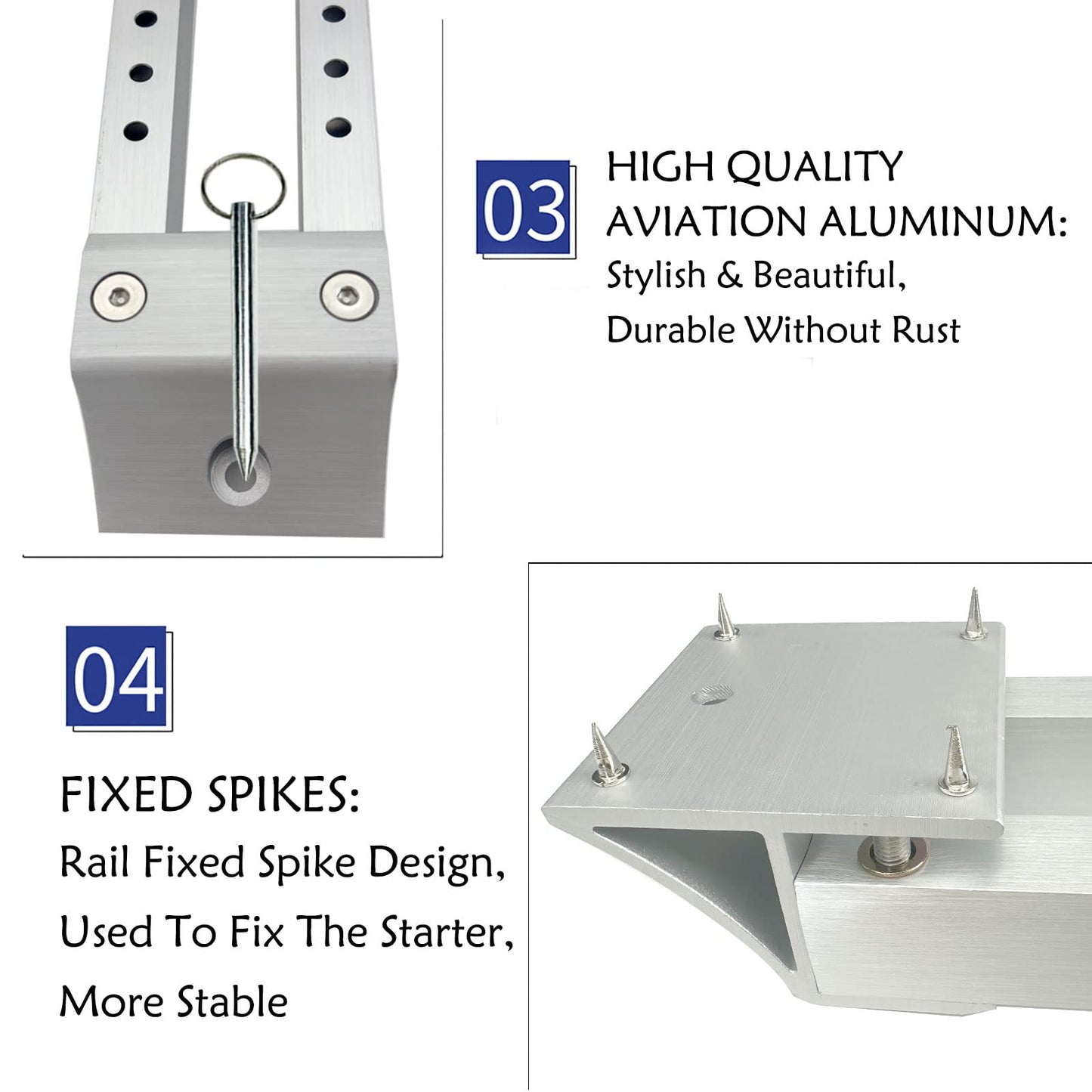 Supvision 30In Lightning Starting Block Sprinter Pedals 6 Angle Adjustable Sprinter Track and Field Aluminum Suitable for Plastic Runway Cinder Track
