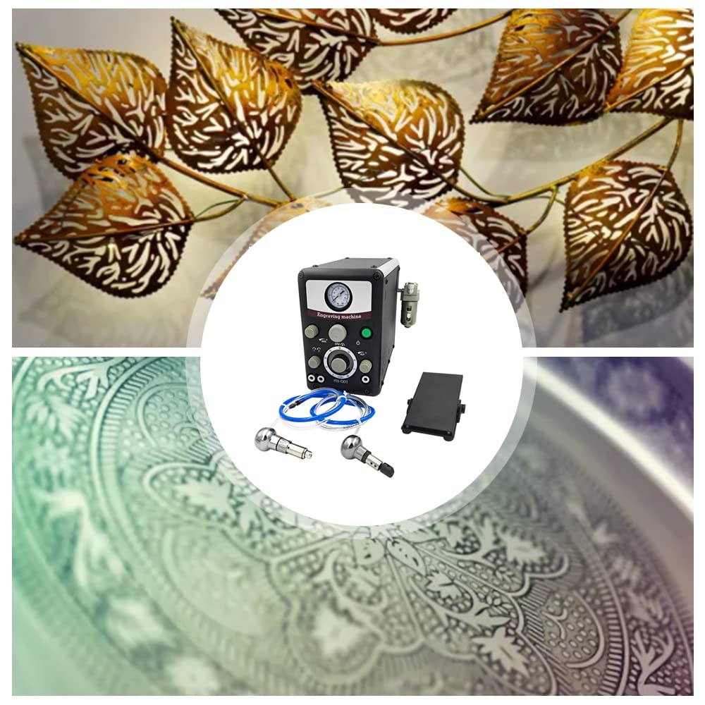 Pneumatic Impact Engraving Machine Pneumatic Engraver Machine Hand Engraving Stone Setting Tools Engraving Machine for Jewelry Making Metal Engraving and Carving
