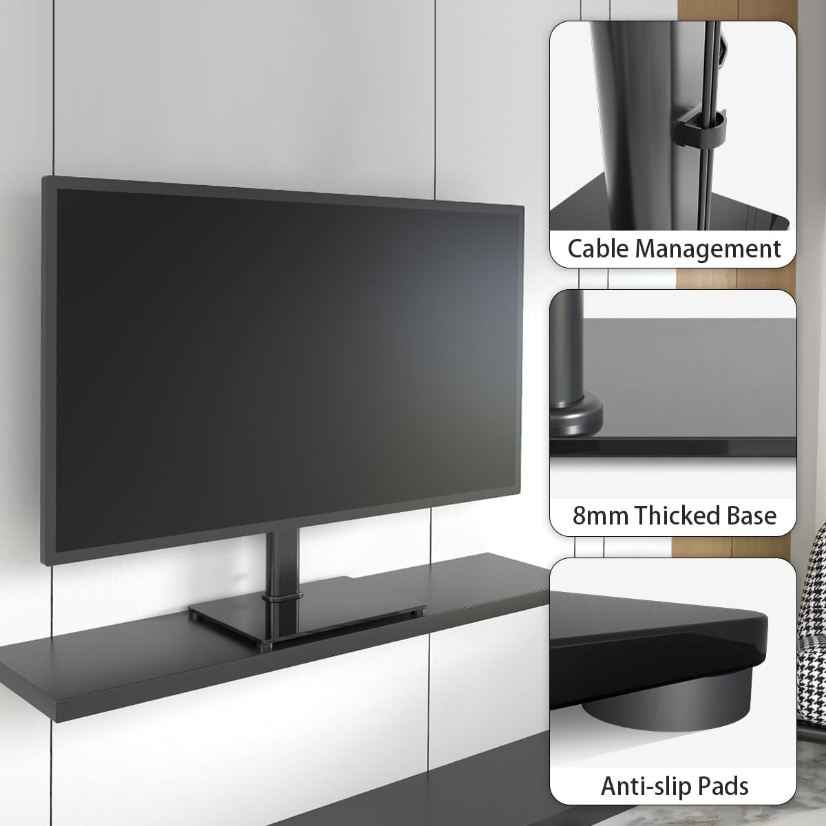 XINLEI 17-55 Inch 88lbs 400x400mm, TS102 Universal TV Stand Base, Table Top TV Stand for LCD/LED TVs, Height Adjustable