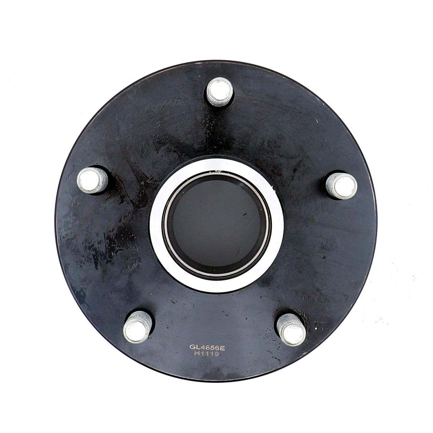 OWLAUTO 5-Bolt 5" Circle Trailer Hub Assembly with 1-3/8" to 1-1/16" Tapered Spindle and Bearings, Set of 2