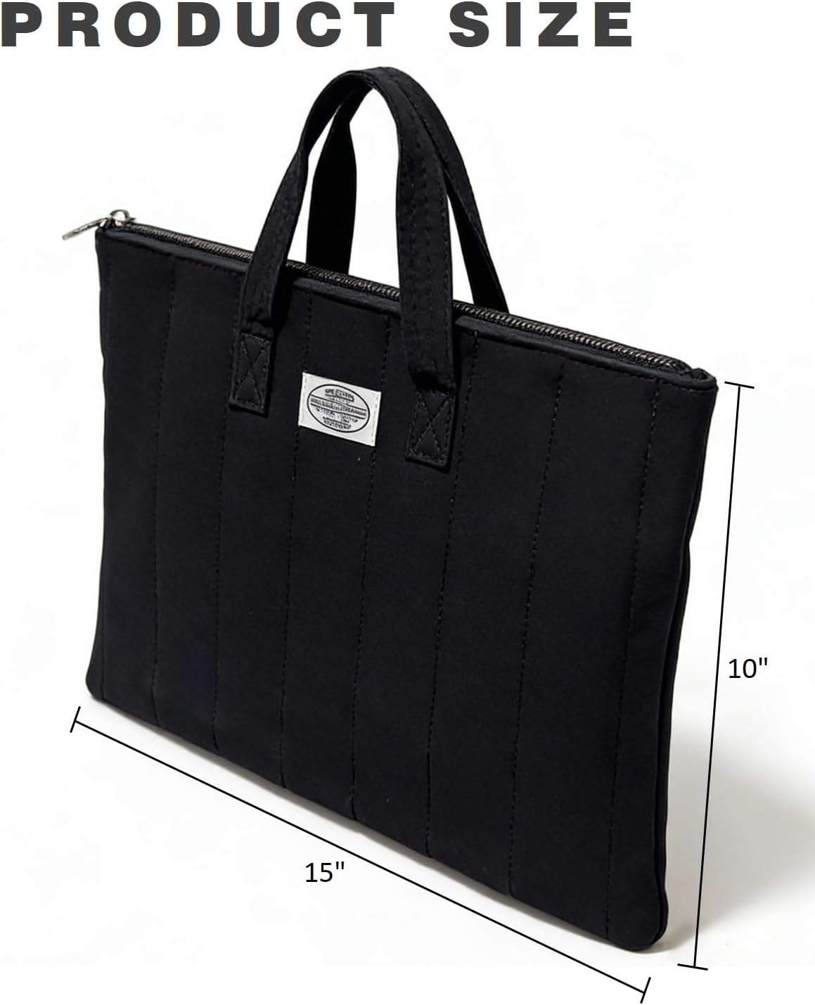 JINGJU-DESIGN 13" Commuting (15"x11") Canvas Tote Bag for Women | Japanese Minimalist Laptop Bag Fits Notebook & iPad |