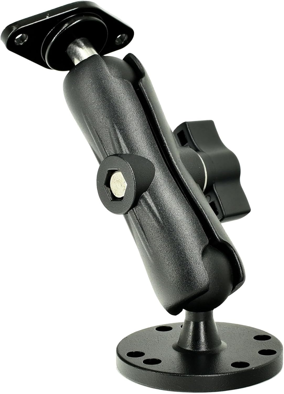 VAUBORTTI 1-Inch Aluminum Ball Mount with Diamond and Round Base, AMPS Hole Pattern for Car Boat Dash Mounting