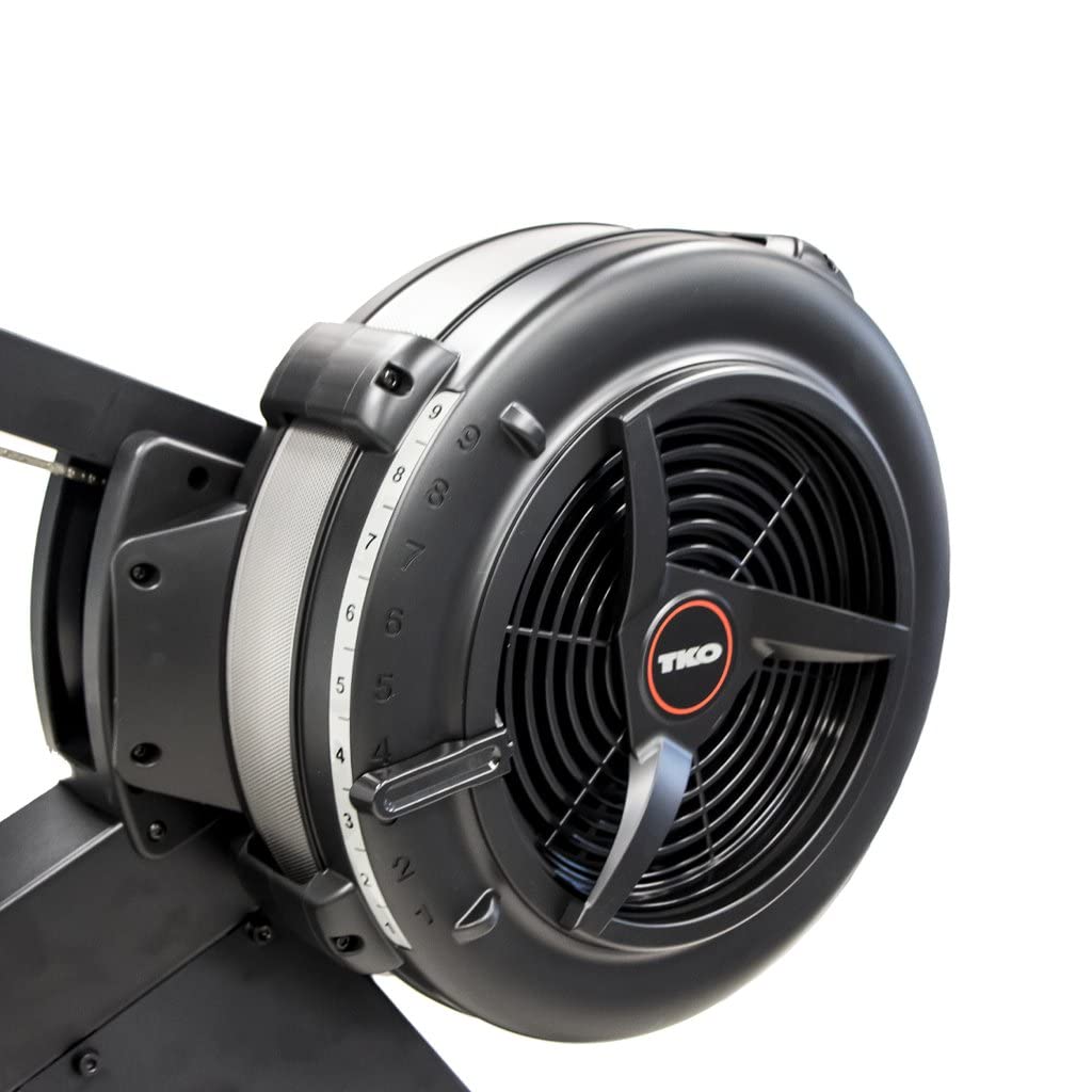 TKO AirRaid Rower | Air Resistance Rowing Machine for Home & Commercial Use | Foldable Air Rowing Machine with 9 Damper Levels, LCD Console, Smooth Glide Rower Machine