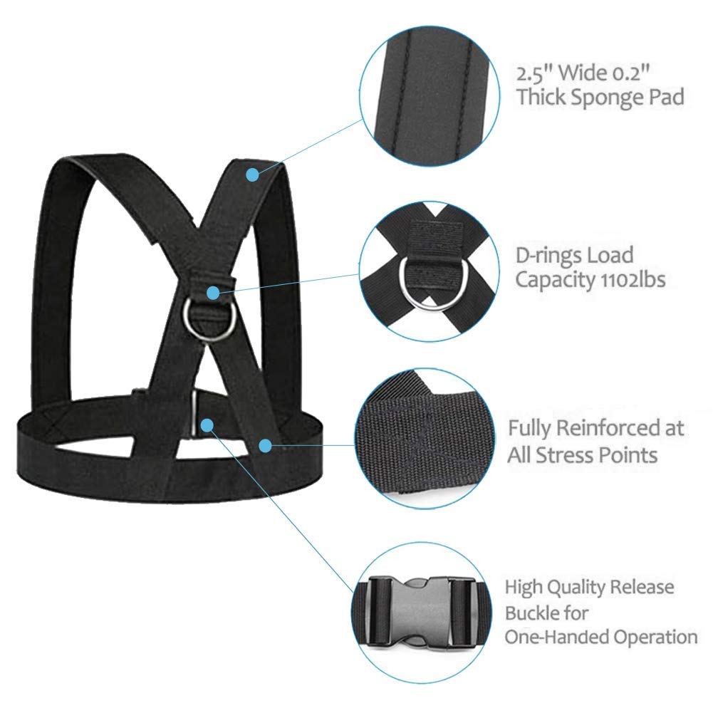 OYINDIZ Sled Harness, Weight Speed Sled Workout Tire Pulling Harness Resistance and Assistance Trainer Physical Training Resistance Rope Football Training Equipment Harness For Men and Women(6.6ft)