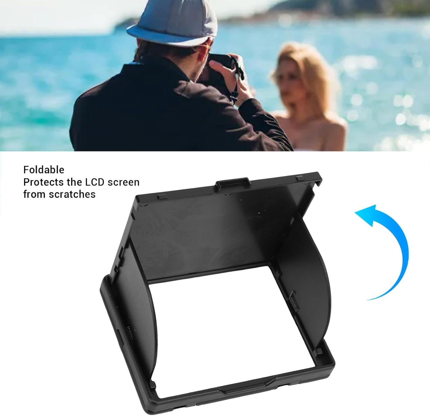 XUMIUZIY 3 Inch A7 A7S A7M2 A7R2 A7M3 A9 Camera Viewfinder Sunshade, ABS Folding LCD Screen Hood Fit