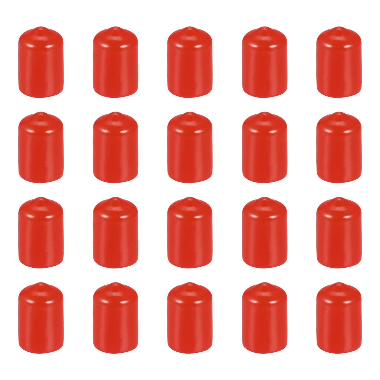 DMiotech 20 Pack 1/2"(12mm) ID Red Screw Thread Protectors Rubber End Caps Bolt Covers for Screw Bolt Furniture Pipe