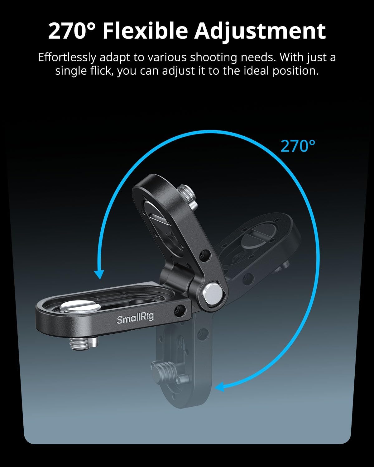 SMALLRIG 1/4''-20 1.2 (2.6 lbs), MD5712 Foldable Mini L-Shaped Mount Plate, Mounting Bracket Adapter with Screw