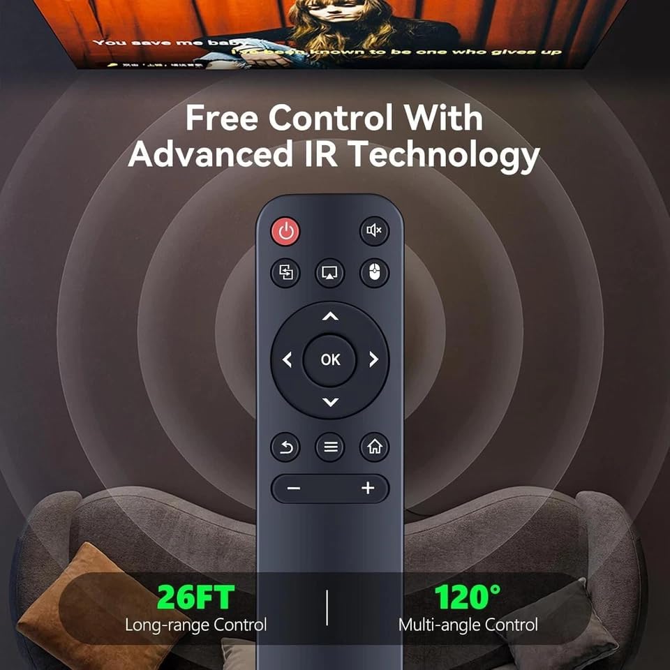 AWO P2 Replacement Remote Control Compatible for FEARWIKY Mini Movie Portable Projector