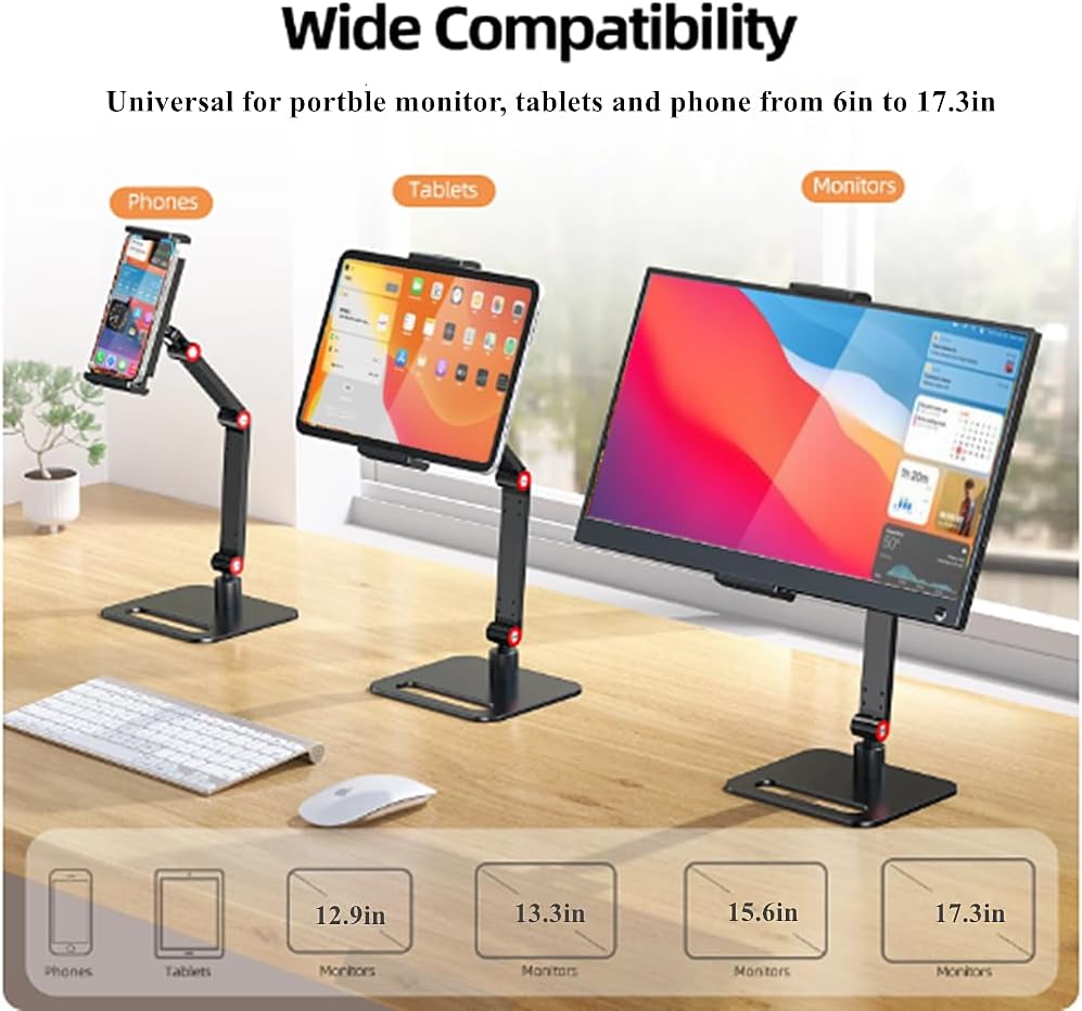 WYSXEBWZ 6-17.3 Inch 12.9 inch Portable Monitor Holder for Screen Desktop Expandable Monitor Stand Tablet Stand