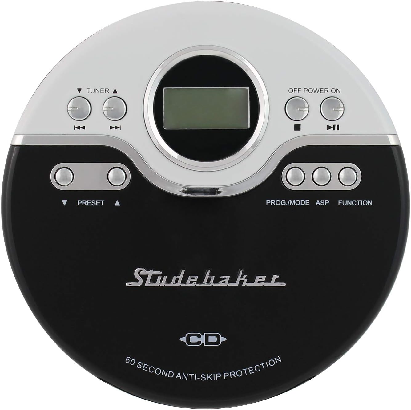Studebaker SB3703BWB CD/MP3 Joggable Personal Player with Audio Book Compatibility, Bookmark Feature and FM PLL Radio