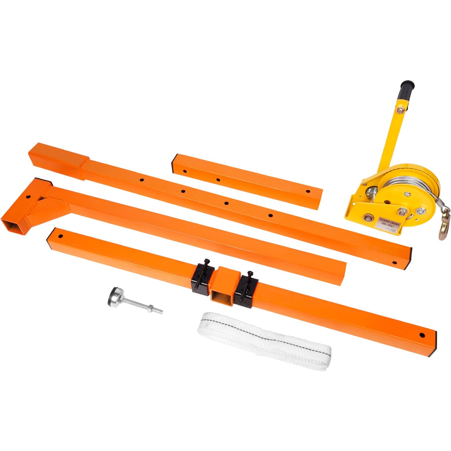 50 FT Air Conditioner Lifting Tool, 400 LBS Load Capacity, Air Conditioner Lifting Cranes with Rope in Hand Winch, Stainless Stee Lifting Crane Tool with Hanger Bracket Pulley, Corrosion Resistant