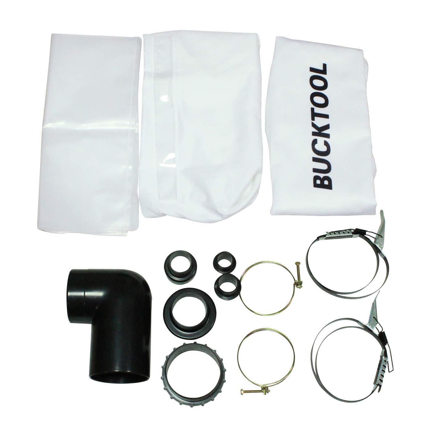 BUCKTOOL 1.2 HP Auto Start 750CFM Dust Collector with 3 Dust Collection Bag,13 Gallon and 5 PCS Reducer for Woodworking