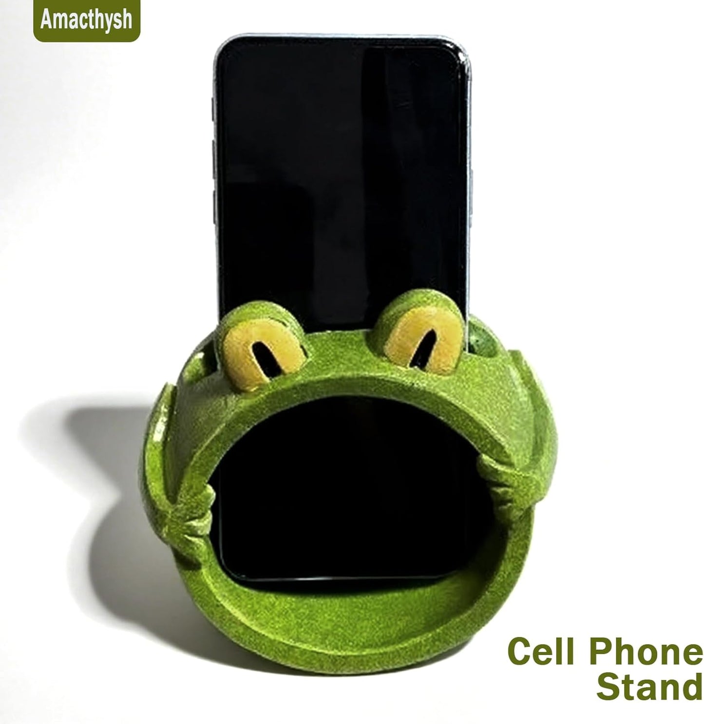 Amacthysh Cell Phone Stand with Sound Amplifier,Frog Amplifying Phone Speaker, Ceramic Desktop Cell Phone Speaker