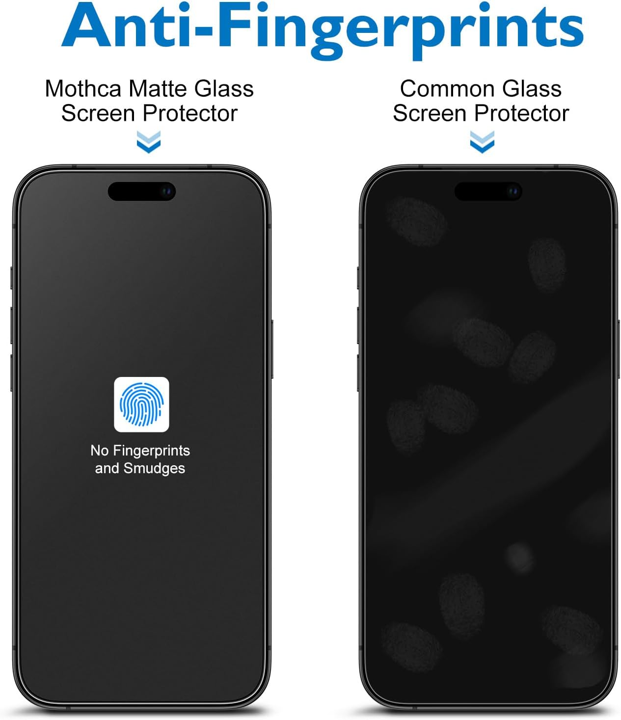 2 Pack 17 [6.3 inch] 2 Pack Mothca Matte Glass Screen Protector for iPhone + Camera Lens Protector, Anti-Glare