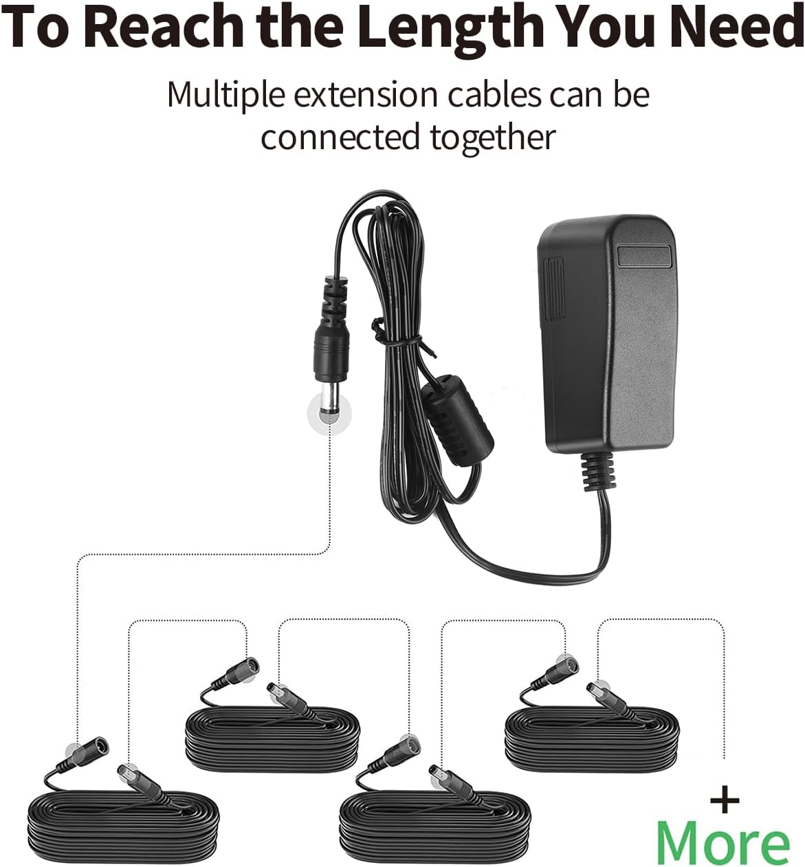 2 Pack 3.3FT 1M 5.5 mm 2.1 mm 5521 12V Tonton DC Power Extension Cable x Male to Female DC Adapter Cord Compatible