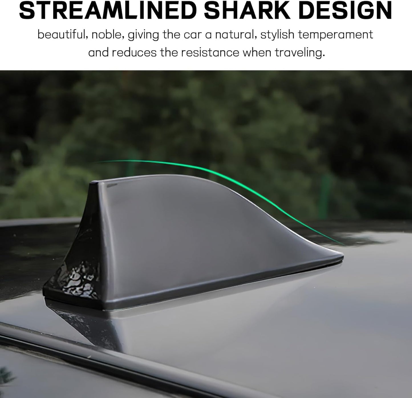 Wogomz Dummy Shark Fin Antenna Cover for Car, Auto Top Roof Aerials AM/FM Radio Signal Base with Adhesive Tape