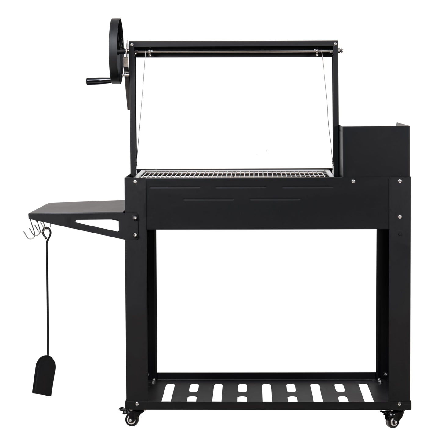 KoolMore 54 in. Charcoal BBQ Grill, Santa Maria Argentine Style Outdoor Grill with Adjustable Grate, Large Barbecue Grill for Outdoor Cooking, Black
