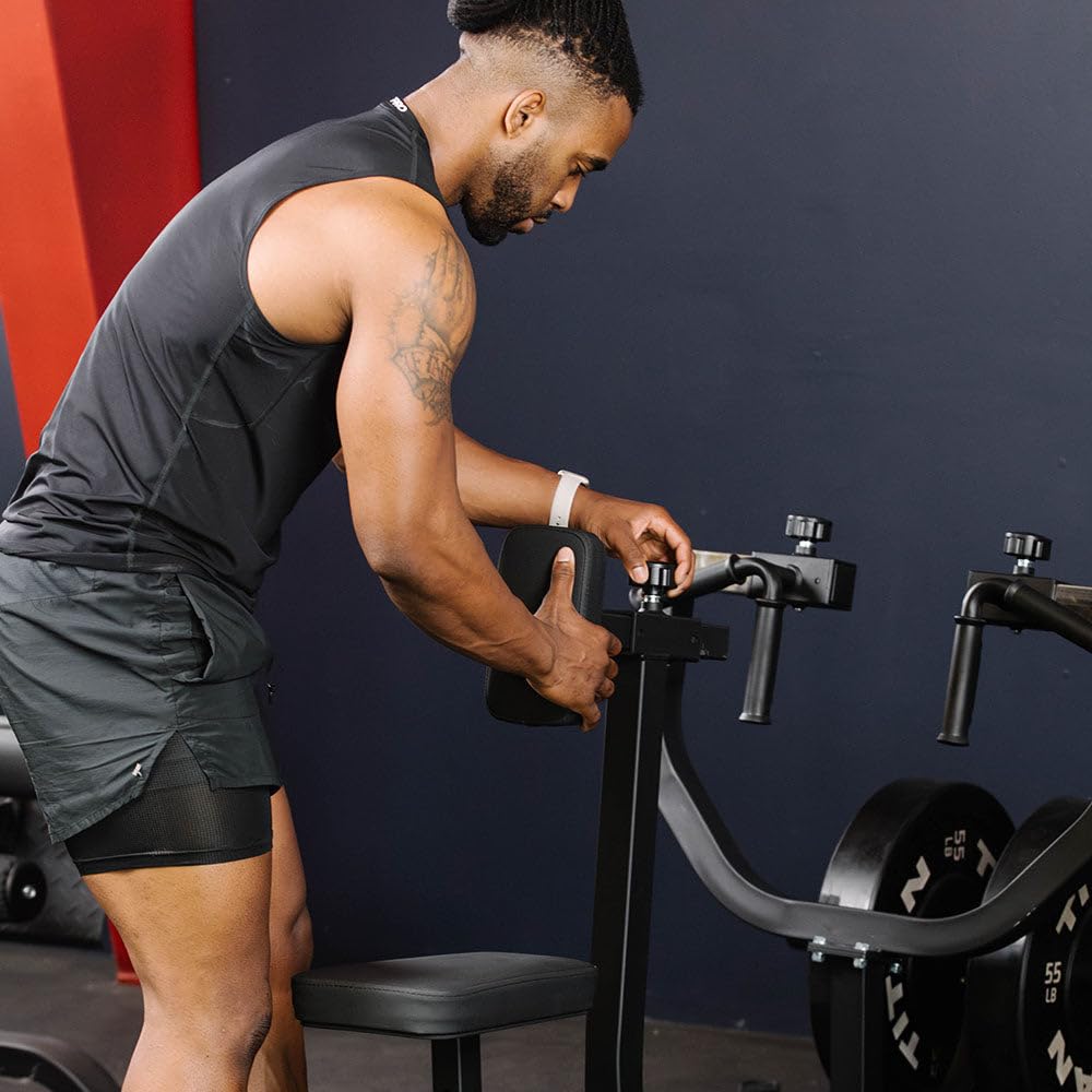 Titan Fitness Plate Loaded Seated Row Machine, Rated 270 LB, Adjustable Chest Supported Row Machine with Olympic Weight Posts, for Back, Arms, Shoulders