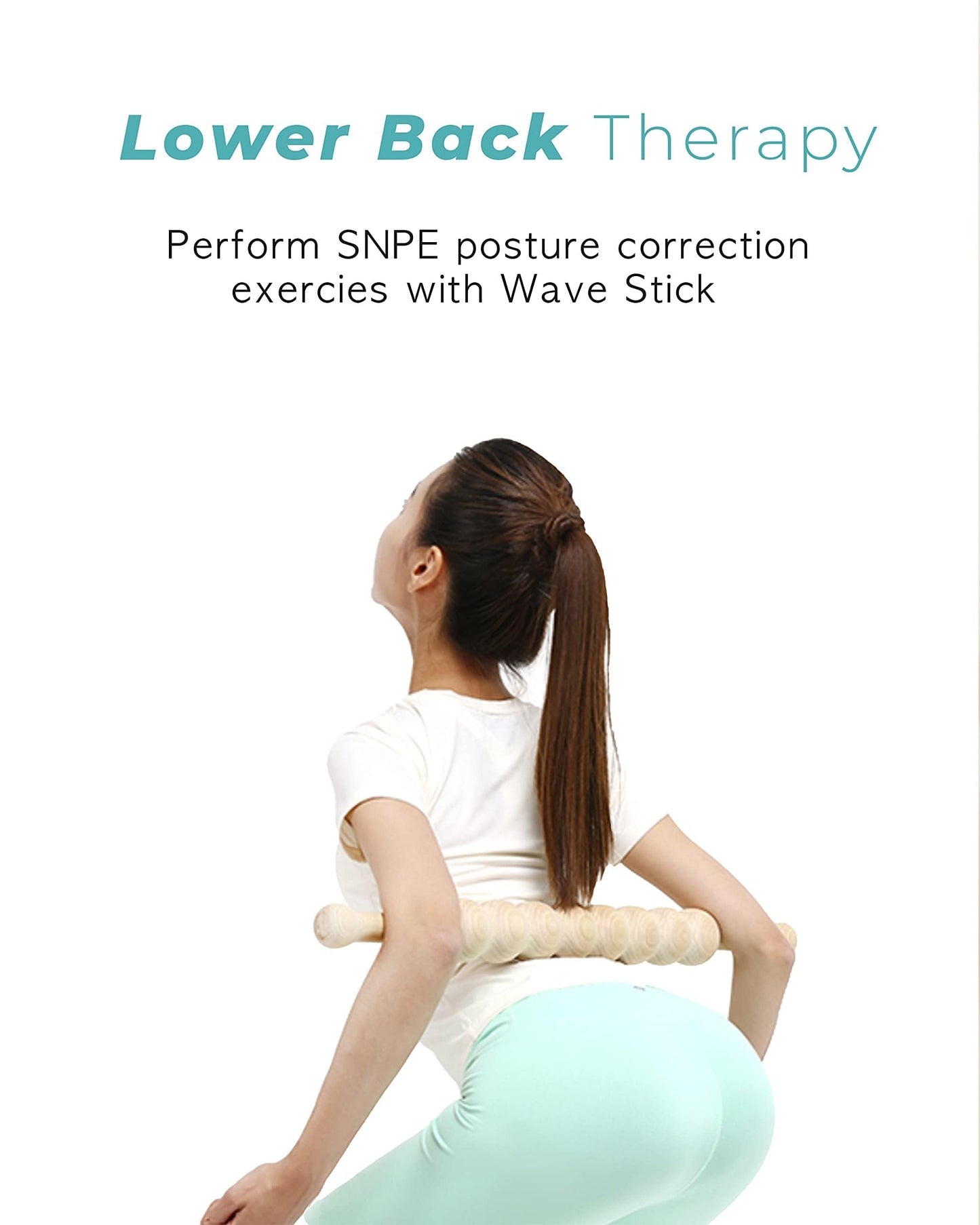SNPE Cypress Wood Stick WaveGrip 8 - The Perfect Tool for targeted Massage Convenient Grip for Effortless use Relieve Tension in Your Neck, Shoulders, and Back with Added Benefit of Portability