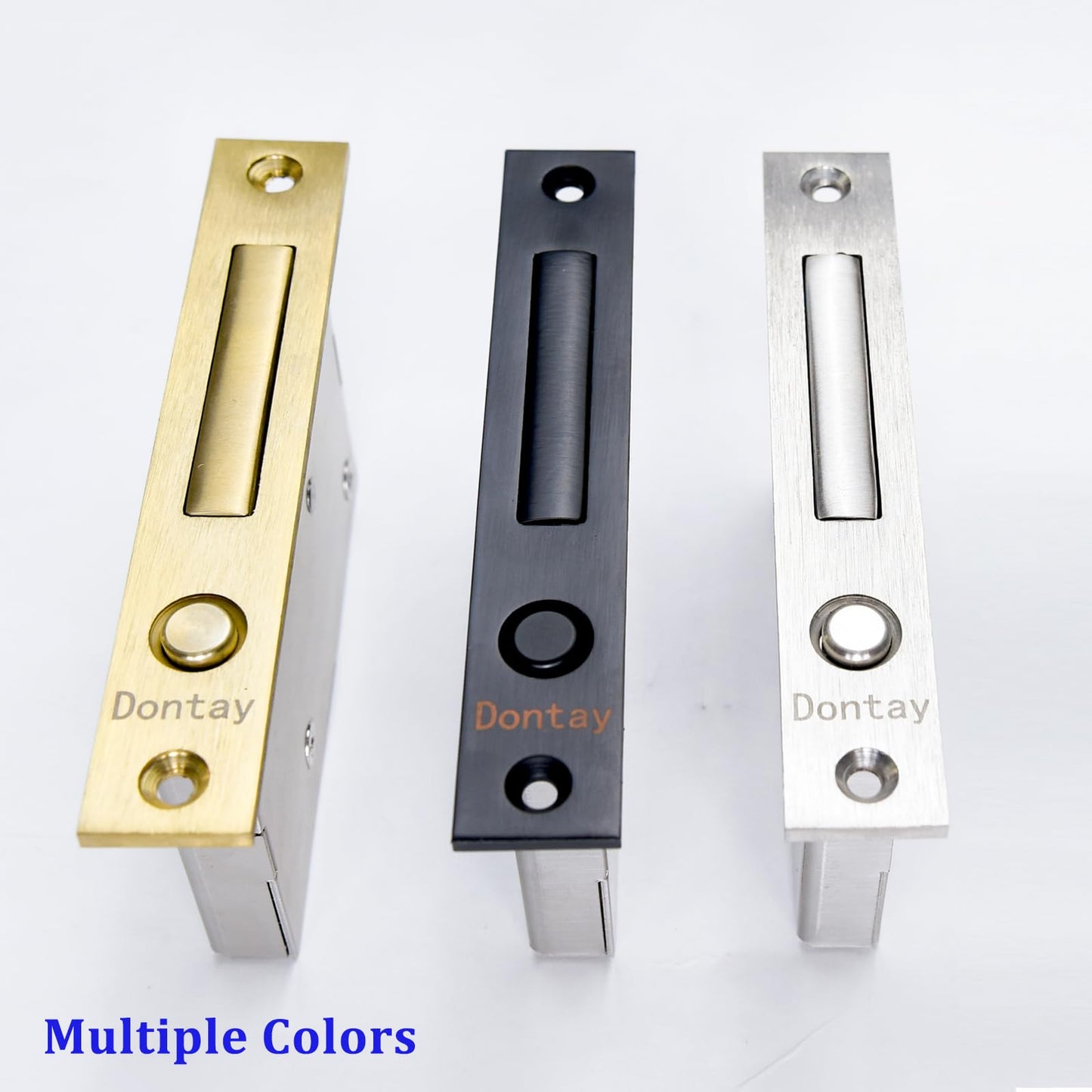 Dontay Pocket Door Handles with Large Auto Pop-Out Ring,Flush Hidden Edge Pull for Sliding Doors Hardware & Lock, Modern Space-Saving Design, Easy Install(4.72-inch,Brushed Nickel,2)